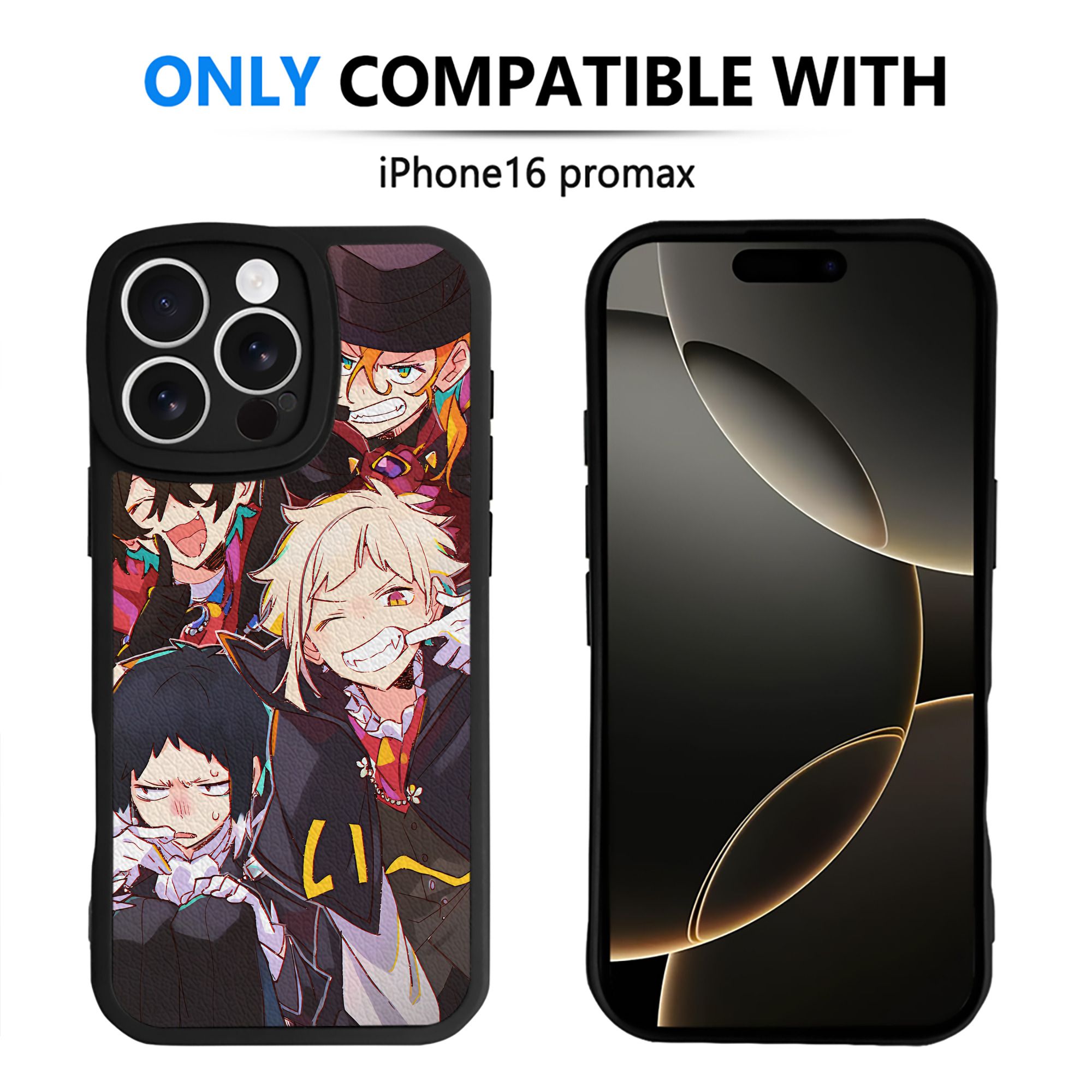（画像用） 文豪ストレイドッグス Bungo Stray Dogs 【iPhone 16シリーズ対応】シリコンスマホケース（レザー調） 材質：シリコン